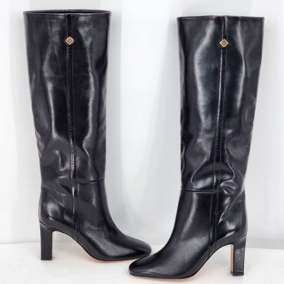 Sandro Jily Smooth Leather Black Tall Heeled Boots Size 36 EU NEW - Picture 4 of 15